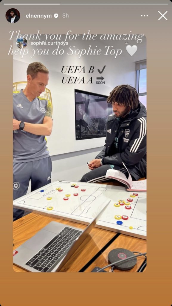 Mohamed Elneny on his Instagram story