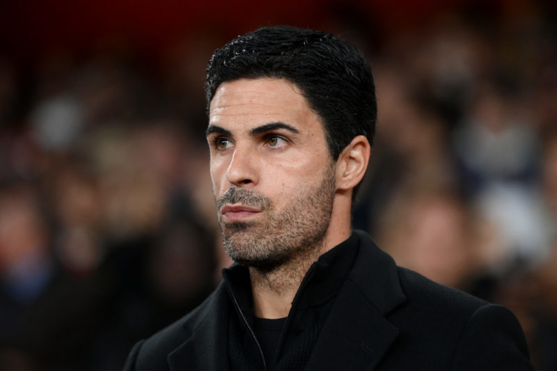 LONDON, ENGLAND - OCTOBER 06: Mikel Arteta, Manager of Arsenal looks on prior to the UEFA Europa League group A match between Arsenal FC and FK Bod...