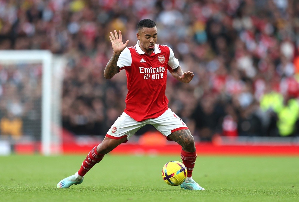 Injury update: Gabriel Jesus returns to Arsenal training ground 2 LONDON, ENGLAND: Gabriel Jesus of Arsenal during the Premier League match between Arsenal FC and Nottingham Forest at Emirates Stadium on October 30, 2022. (Photo by Alex Pantling/Getty Images)