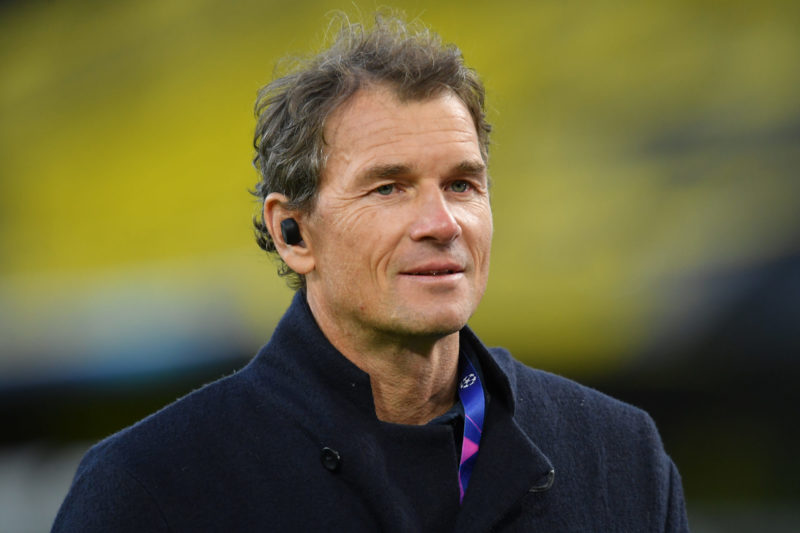 DORTMUND, GERMANY - APRIL 14: Former footballer, Jens Lehmann looks on prior to the UEFA Champions League Quarter Final Second Leg match between Bo...