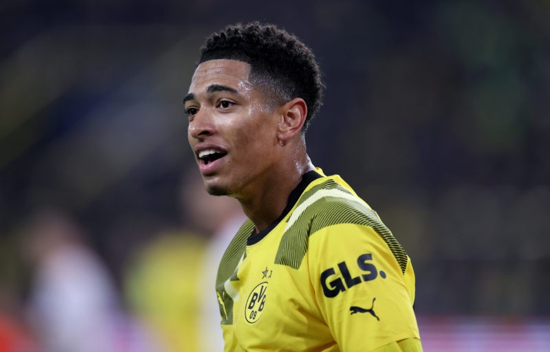 DORTMUND, GERMANY - OCTOBER 11: Jude Bellingham of Borussia Dortmund looks on during the UEFA Champions League group G match between Borussia Dortm...