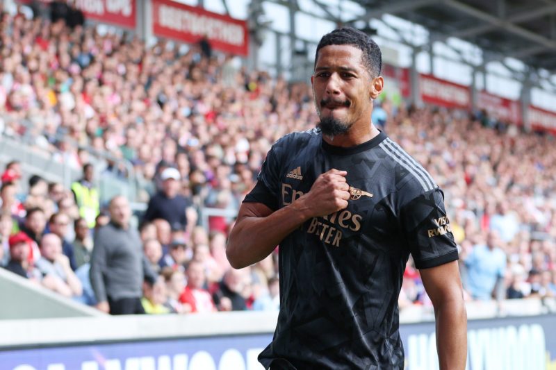 William Saliba officially called up for the World Cup 2 BRENTFORD, ENGLAND - SEPTEMBER 18: William Saliba of Arsenal celebrates after scoring their side's first goal during the Premier League match between Brentford FC and Arsenal FC at Brentford Community Stadium on September 18, 2022 in Brentford, England. (Photo by Richard Heathcote/Getty Images)