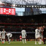 Liverpool's Spanish midfielder Thiago Alcantara (4R) and Liverpool's English midfielder Jordan Henderson (3R) appeal to Referee Michael Oliver after Arsenal were awarded a penalty during the English Premier League football match between Arsenal and Liverpool at the Emirates Stadium in London on October 9, 2022. (Photo by ADRIAN DENNIS/AFP via Getty Images)