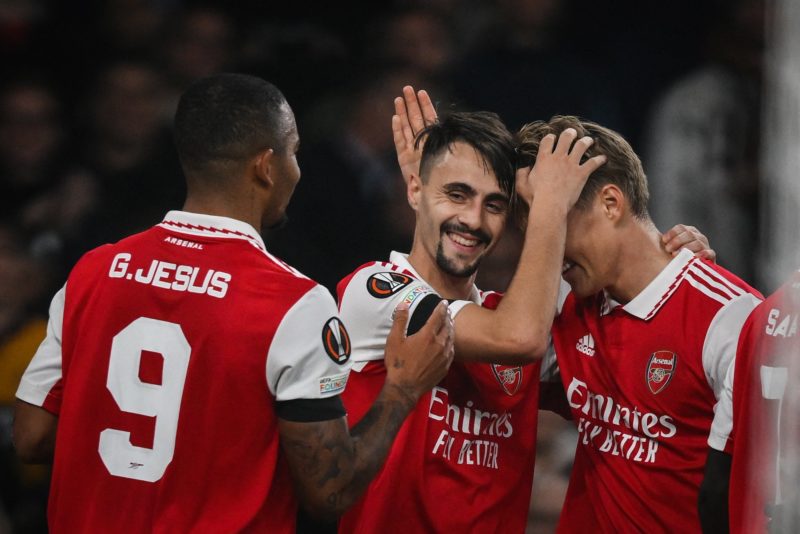 "I had a difficult time in England," says Arsenal 24yo 5 Arsenal's Portuguese midfielder Fabio Vieira (2nd L) celebrates with teammates after scoring his team third goal during the UEFA Europa League Group A football match between Arsenal and Bodoe/Glimt at The Arsenal Stadium in London, on October 6, 2022. (Photo by Daniel LEAL / AFP) (Photo by DANIEL LEAL/AFP via Getty Images)Arsenal's Portuguese midfielder Fabio Vieira (2nd L) celebrates with teammates after scoring his team third goal during the UEFA Europa League Group A football match between Arsenal and Bodoe/Glimt at The Arsenal Stadium in London, on October 6, 2022. (Photo by Daniel LEAL / AFP) (Photo by DANIEL LEAL/AFP via Getty Images)