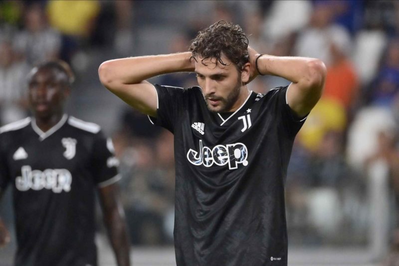 TURIN, ITALY - AUGUST 31: Manuel Locatelli of Juventus FC reacts during the Serie A match between Juventus and Spezia Calcio at Allianz Stadium on ...