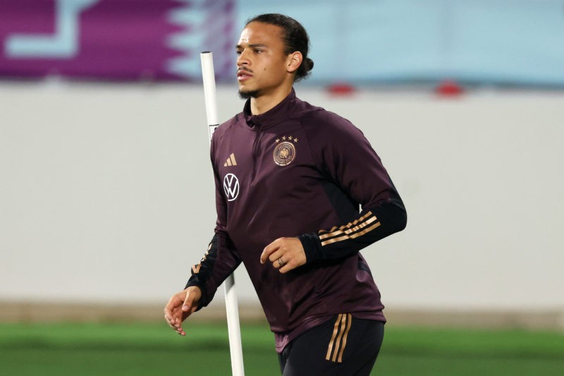 Arsenal make Leroy Sane enquiry 2 AL RUWAIS, QATAR - NOVEMBER 25: Leroy Sane of Germany looks on during the Germany Training Session at Al Shamal Stadium on November 25, 2022 in Al Ruwais, Qatar. (Photo by Alexander Hassenstein/Getty Images)