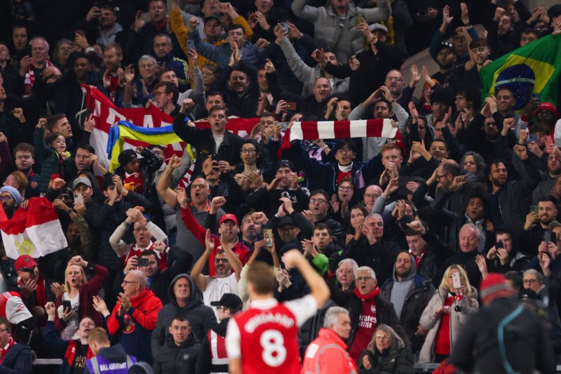 Arsenal season ticket prices - WOLVERHAMPTON, ENGLAND - NOVEMBER 12: Martin Odegaard of Arsenal celebrates in front of the fans after the Premier L...