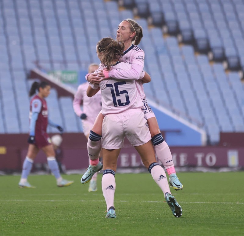 BIRMINGHAM, ENGLAND - DECEMBER 11: Jordan Nobbs of Atrsenal celebrates after scoring their fourth goal during the FA Women's Super League match bet...