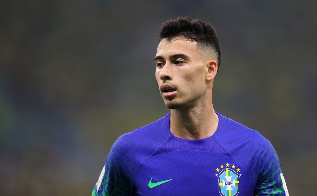 LUSAIL CITY, QATAR - DECEMBER 02: Gabriel Martinelli of Brazil during the FIFA World Cup Qatar 2022 Group G match between Cameroon and Brazil at Lusail Stadium on December 02, 2022 in Lusail City, Qatar. (Photo by Julian Finney/Getty Images)