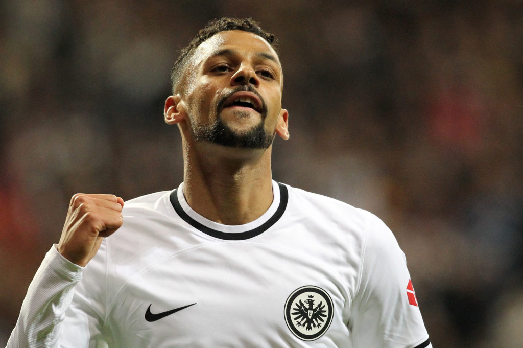 Arsenal among 3 clubs chasing World Cup and Bundesliga midfielder 2 Frankfurt's Swiss midfielder Djibril Sow celebrates scoring the 1-0 goal during the German first division Bundesliga football match between Eintracht Frankfurt and TSG 1899 Hoffenheim in Frankfurt am Main, south-western Germany, on November 9, 2022. (Photo by DANIEL ROLAND/AFP via Getty Images)
