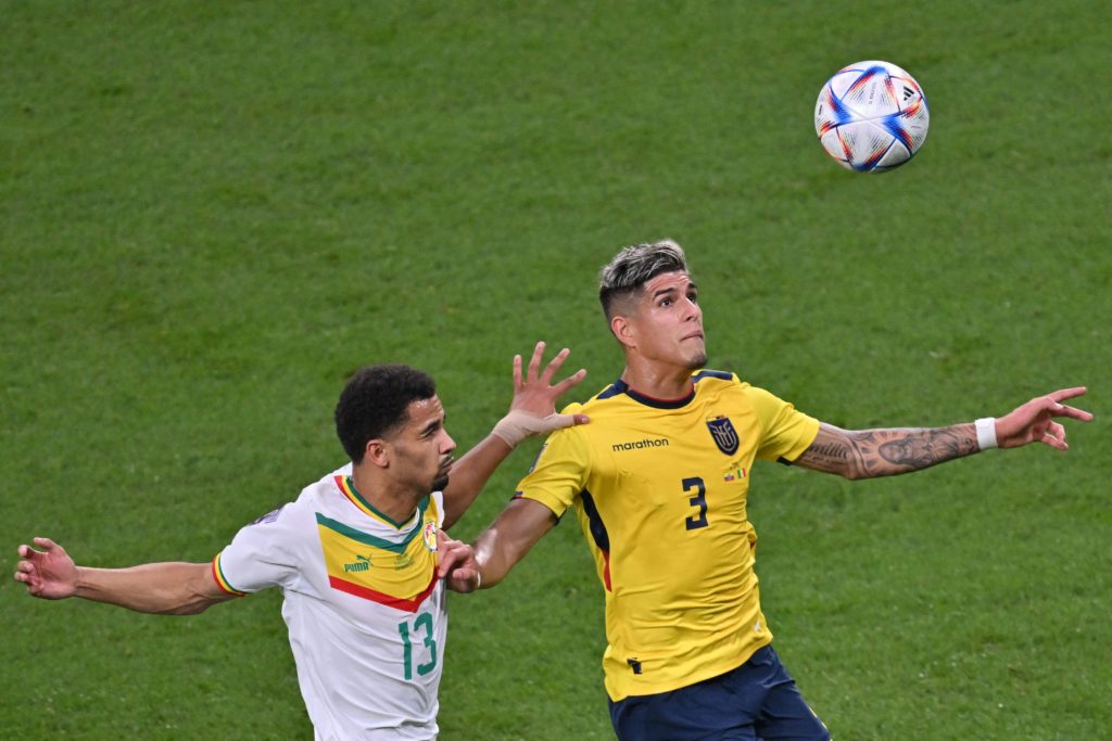 Arsenal considered Bayer Leverkusen signing before Calafiori deal 3 Senegal's forward #13 Iliman Ndiaye and Ecuador's defender #03 Piero Hincapie fight for the ball during the Qatar 2022 World Cup Group A football match between Ecuador and Senegal at the Khalifa International Stadium in Doha on November 29, 2022. (Photo by JUNG YEON-JE/AFP via Getty Images)
