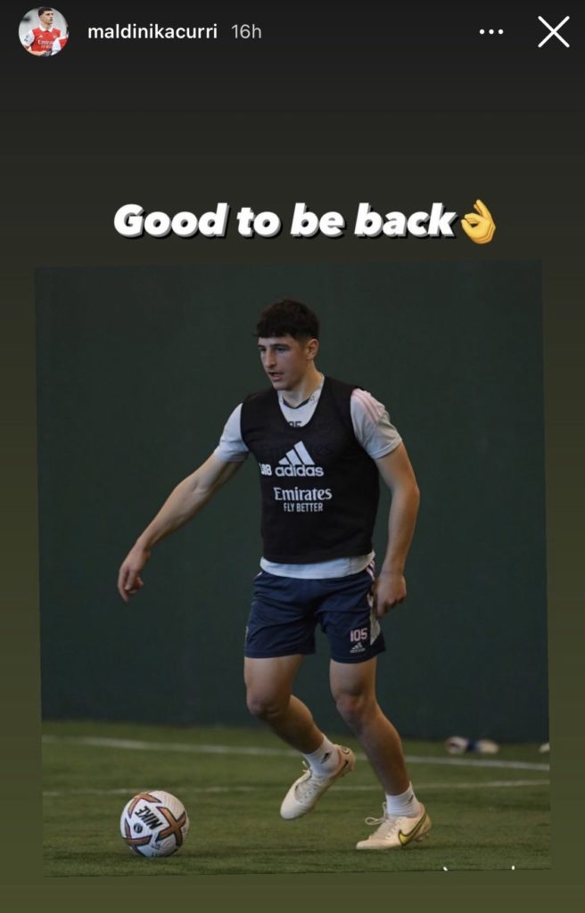 Maldini Kacurri on his Instagram story