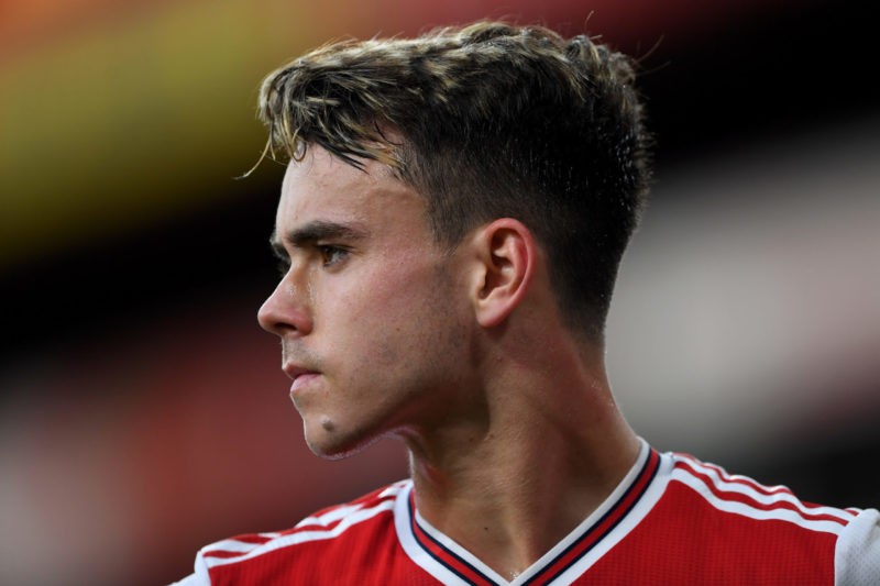 LONDON, ENGLAND - AUGUST 23: Robbie Burton of Arsenal looks on during the Premier League 2 match between Arsenal and Everton at Emirates Stadium on...