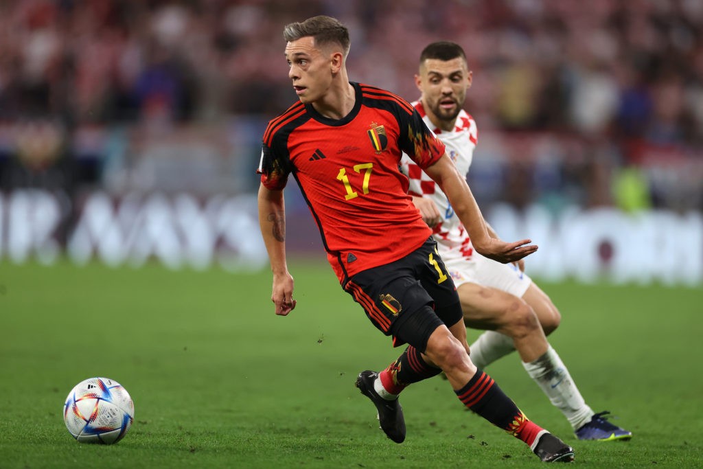 Arsenal players on international duty: Results in full 3 DOHA, QATAR - DECEMBER 01: Leandro Trossard of Belgium during the FIFA World Cup Qatar 2022 Group F match between Croatia and Belgium at Ahmad Bin Ali Stadium on December 01, 2022 in Doha, Qatar. (Photo by Michael Steele/Getty Images)