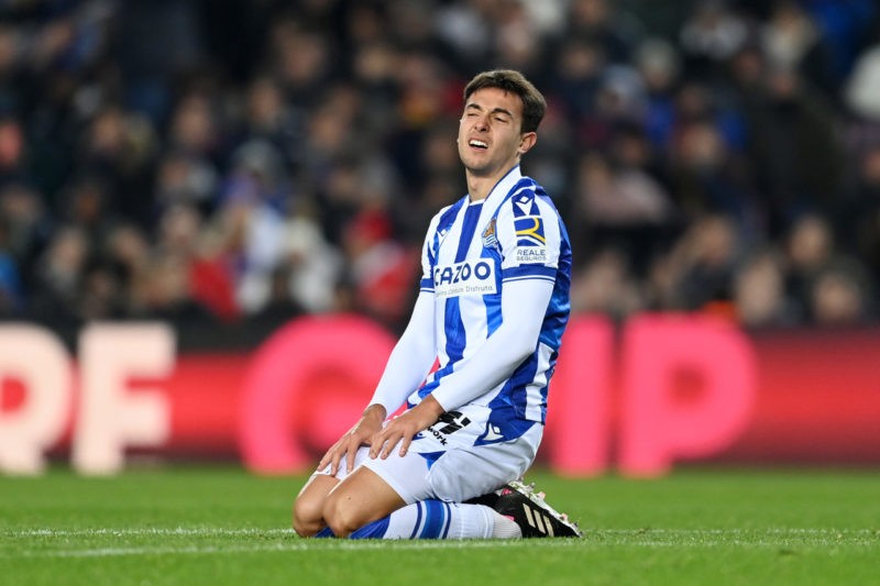 10 Arsenal summer transfer targets 4 BARCELONA, SPAIN - JANUARY 25: Martin Zubimendi of Real Sociedad reacts during the Copa Del Rey Quarter Final match between FC Barcelona and Real Sociedad at Spotify Camp Nou on January 25, 2023 in Barcelona, Spain. (Photo by David Ramos/Getty Images)