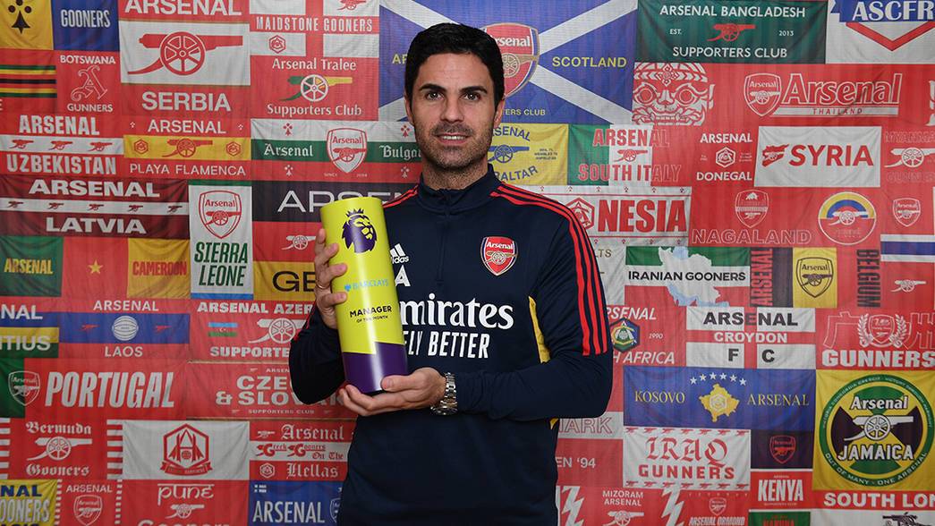 mikel arteta premier league manager of the month