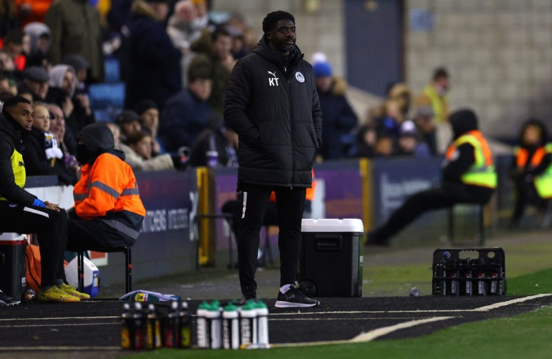 LONDON, ENGLAND - DECEMBER 10: Kolo Toure, Manager of Wigan Athletic, looks on during the Sky Bet Championship match between Millwall and Wigan Ath...