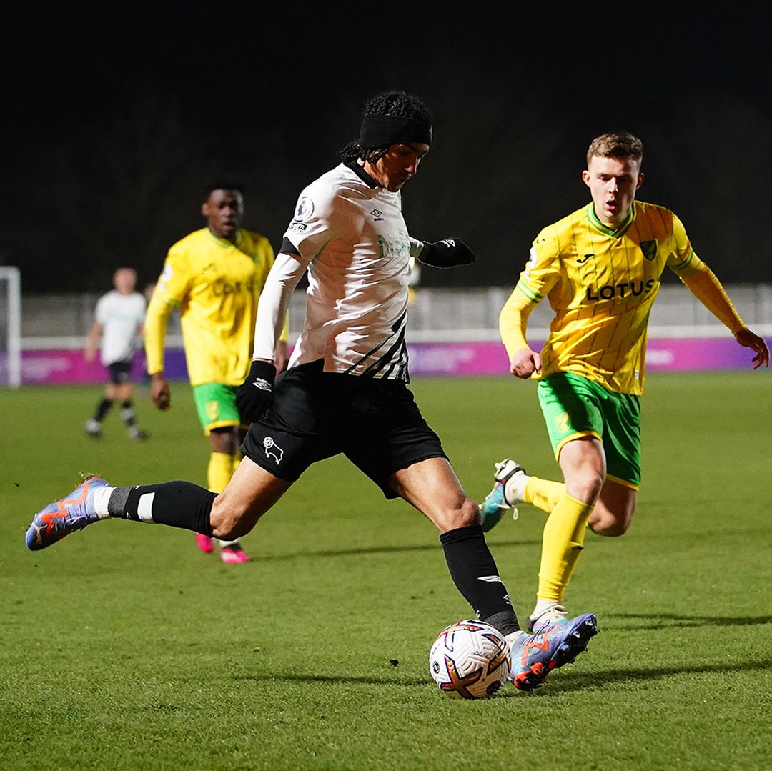 Kido Taylor-Hart with the Derby County u21s (Photo via Derby County Academy on Twitter)