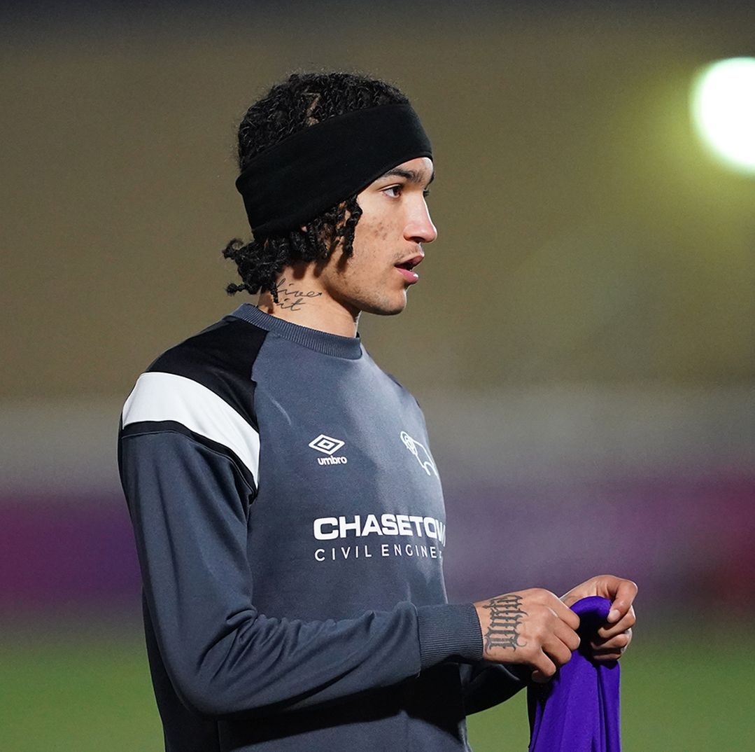 Kido Taylor-Hart with the Derby County u21s (Photo via Derby County Academy on Twitter)