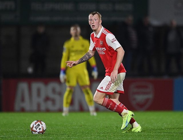 Taylor Foran with Arsenal (Photo via Foran on Instagram)