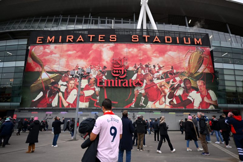 LONDON, ENGLAND - FEBRUARY 11: General view outside the stadium prior to the Premier League match between Arsenal FC and Brentford FC at Emirates S...