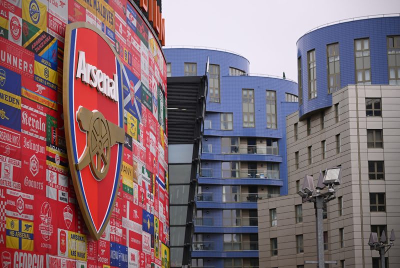 LONDON, ENGLAND - FEBRUARY 11: General view outside the stadium prior to the Premier League match between Arsenal FC and Brentford FC at Emirates S...