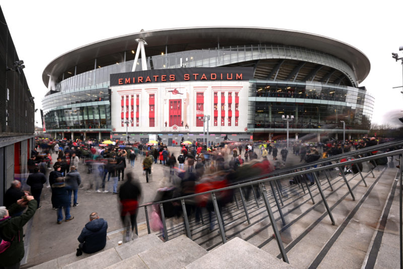 L'Équipe questions whether the Emirates has delivered promised Arsenal cash windfall 6 LONDON, ENGLAND - FEBRUARY 11: A general view outside of the Remember Who You Are stadium wrap prior to the Premier League match between Arsenal FC and Brentford FC at Emirates Stadium on February 11, 2023 in London, England. (Photo by Clive Mason/Getty Images)