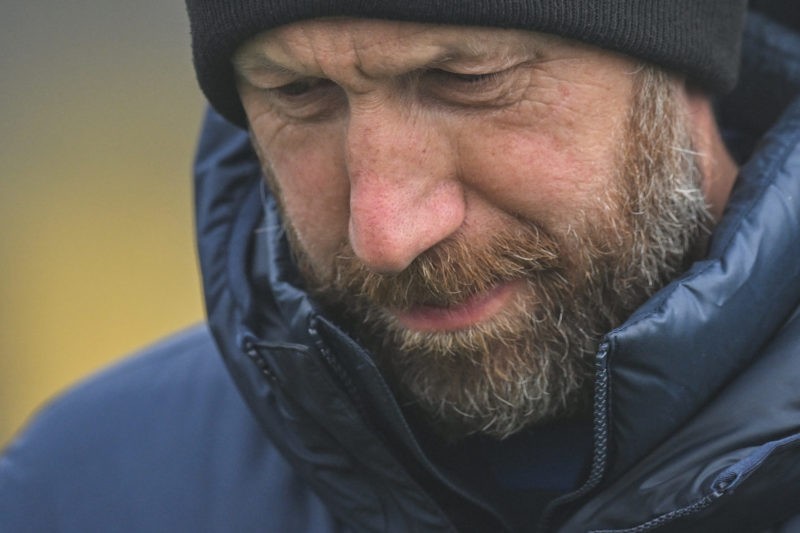 Chelsea's English head coach Graham Potter attends a team training session at Chelsea's Cobham training facility in Stoke D'Abernon, southwest of L...