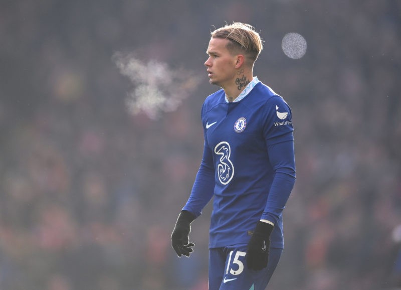 LIVERPOOL, ENGLAND - JANUARY 21: Mykhailo Mudryk of Chelsea looks on during the Premier League match between Liverpool FC and Chelsea FC at Anfield on January 21, 2023 in Liverpool, England. (Photo by Laurence Griffiths/Getty Images)