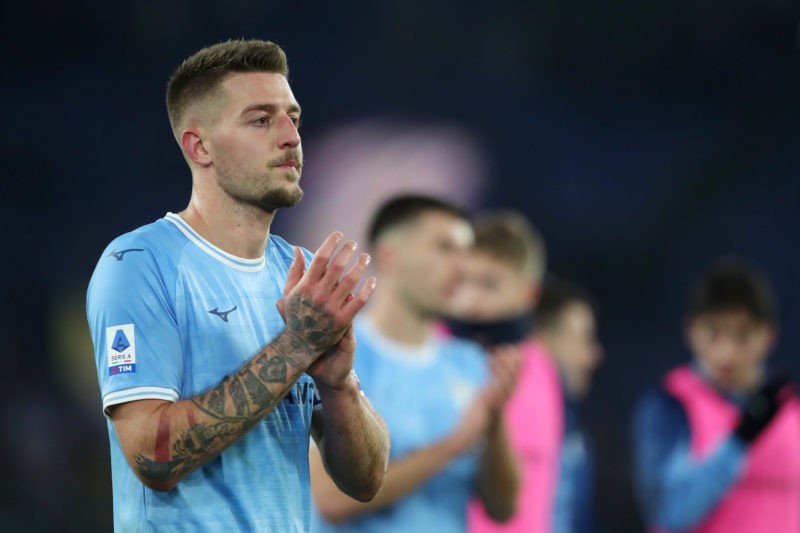 Arsenal favourites to sign Sergej Milinković-Savić 2 ROME, ITALY - JANUARY 29: Sergej Milinkovic-Savic of SS Lazio applauds the fans after the Serie A match between SS Lazio and ACF Fiorentina at Stadio Olimpico on January 29, 2023 in Rome, Italy. (Photo by Paolo Bruno/Getty Images)