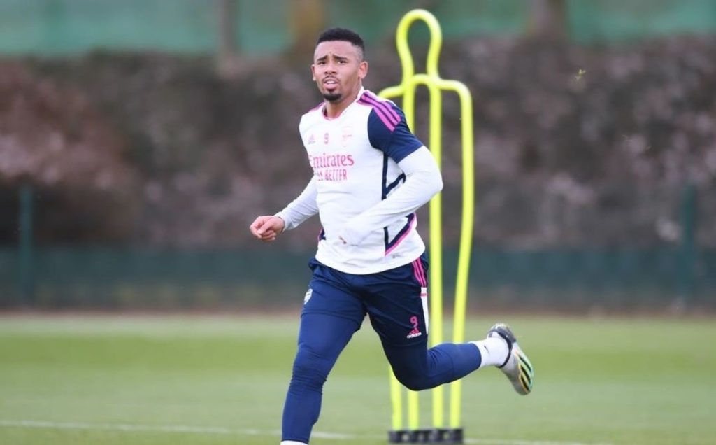New Gabriel Jesus pictures provide encouraging update 4 Gabriel Jesus in training with Arsenal (Photo via Karthikadhaigal on Twitter)