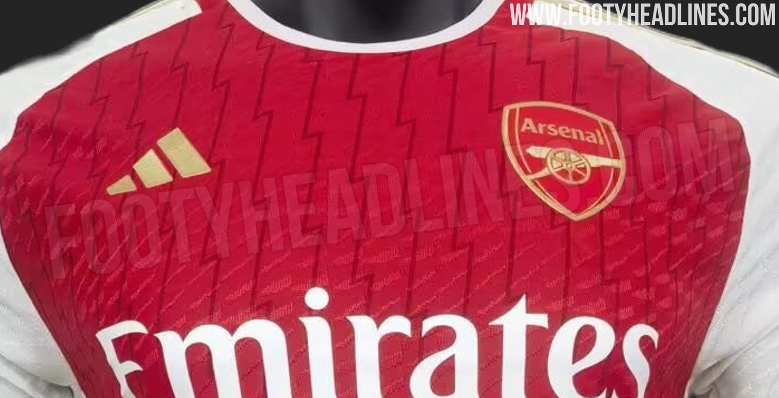 Arsenal 2023/24 home kit leak (Photo via FootyHeadlines)