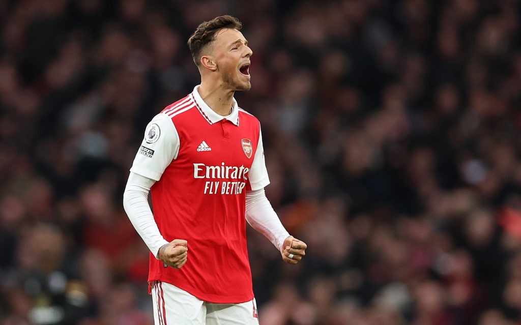 Ben White left out of England squad as 2 get call ups 2 LONDON, ENGLAND: Ben White of Arsenal celebrates after scoring to make it 2-2 during the Premier League match between Arsenal FC and AFC Bournemouth at Emirates Stadium on March 04, 2023. (Photo by Julian Finney/Getty Images)