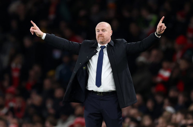 LONDON, ENGLAND - MARCH 01: Sean Dyche, Manager of Everton, reacts during the Premier League match between Arsenal FC and Everton FC at Emirates St...