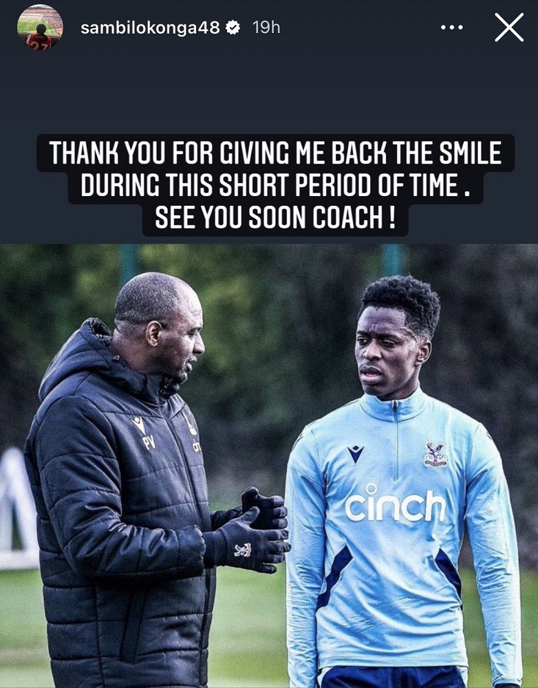 Brighton turn to Arsenal midfielder as deal stalls 5 Albert Sambi Lokonga writes a message to Patrick Vieira on Instagram