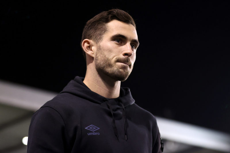 LONDON, ENGLAND - NOVEMBER 24: Lewis Cook of AFC Bournemouth looks on prior to the Sky Bet Championship match between Millwall and AFC Bournemouth ...