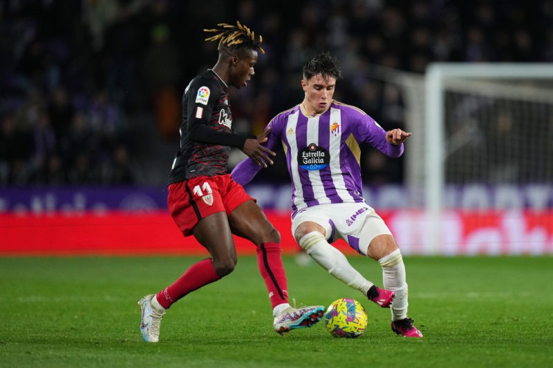 10 Arsenal summer transfer targets 6 VALLADOLID, SPAIN - MARCH 17: Nico Williams of Athletic Club and Ivan Fresneda of Real Valladolid CF battle for the ball during the LaLiga Santander match between Real Valladolid CF and Athletic Club at Estadio Municipal Jose Zorrilla on March 17, 2023 in Valladolid, Spain. (Photo by Angel Martinez/Getty Images)