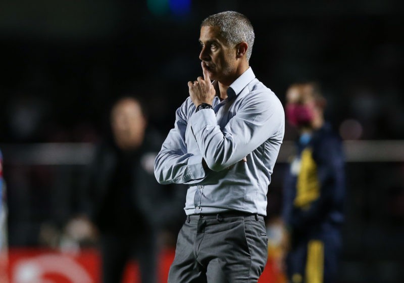 Whatever happened to Sylvinho? 2 SAO PAULO, BRAZIL - OCTOBER 18: Sylvinho, head coach of Corinthians reacts during a match between Sao Paulo and Corinthians as part of Brasileirao Series A 2021 at Morumbi Stadium on October 18, 2021 in Sao Paulo, Brazil. (Photo by Alexandre Schneider/Getty Images)