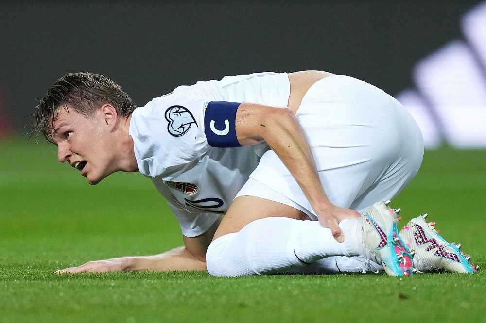 Norway boss confirms another setback for Odegaard 4 MALAGA, SPAIN: Martin Odegaard of Norway reacts during the UEFA EURO 2024 Qualifying Round Group A match between Spain and Norway at La Rosaleda Stadium on March 25, 2023. (Photo by Angel Martinez/Getty Images)