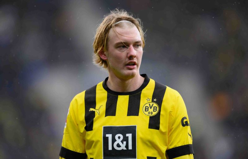 SINSHEIM, GERMANY - FEBRUARY 25: Julian Brandt of Borussia Dortmund in action during the Bundesliga match between TSG Hoffenheim and Borussia Dortm...