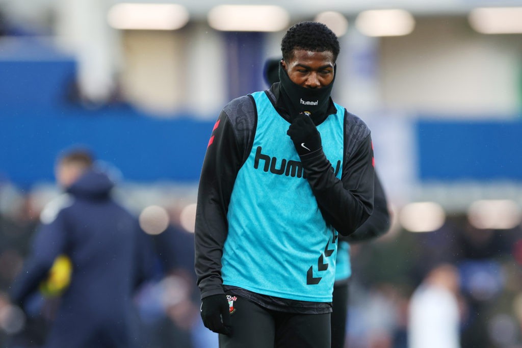 Released Arsenal midfielder set for medical at Ligue 1 club 3 LIVERPOOL, ENGLAND - JANUARY 14: Ainsley Maitland-Niles of Southampton warms up prior to the Premier League match between Everton FC and Southampton FC at Goodison Park on January 14, 2023 in Liverpool, England. (Photo by Alex Livesey/Getty Images)