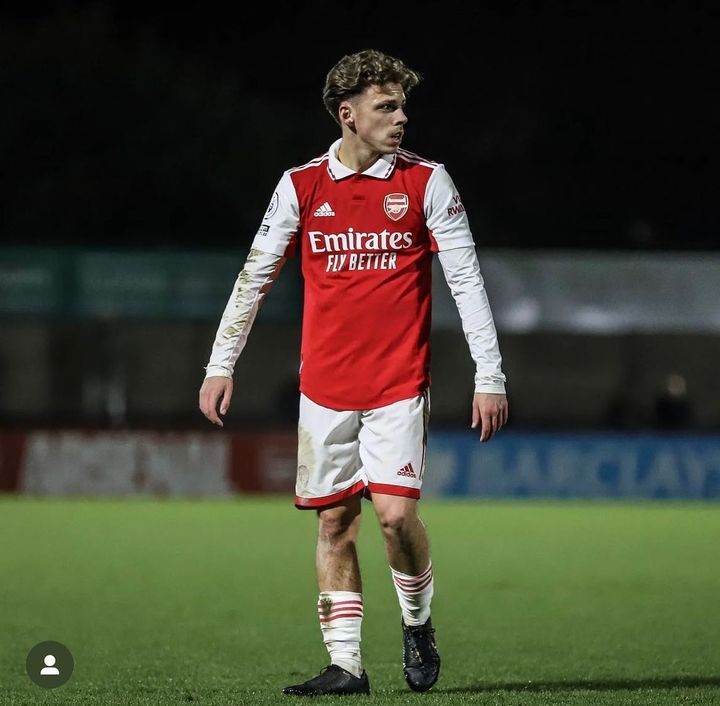 Ben Cottrell playing for the Arsenal u21s (Photo via Cottrell on Instagram)