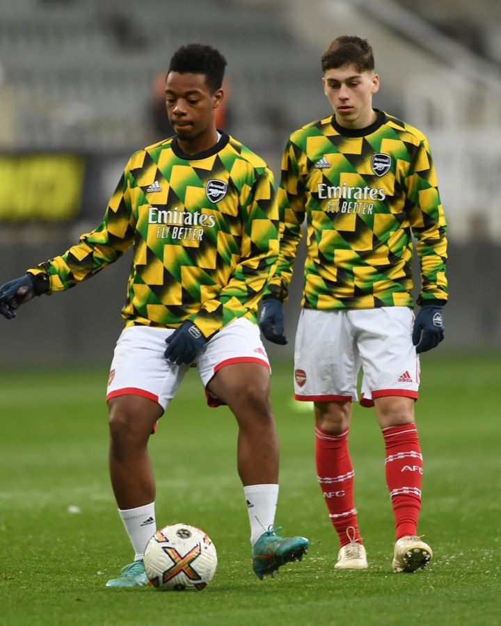 Released Arsenal youngster signs deal with League Two club 4 Kaleel Green warming up for the Arsenal u18s (Photo via Green on Instagram)