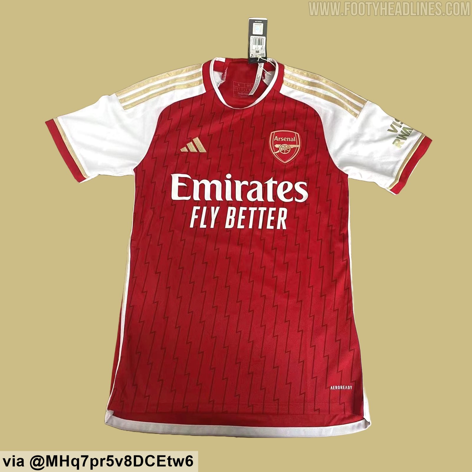 William Saliba travels to Cameroon, leaks new Arsenal kit 3 Leaked photo of the Arsenal 2023/24 Home Kit (Photo via Footy Headlines)