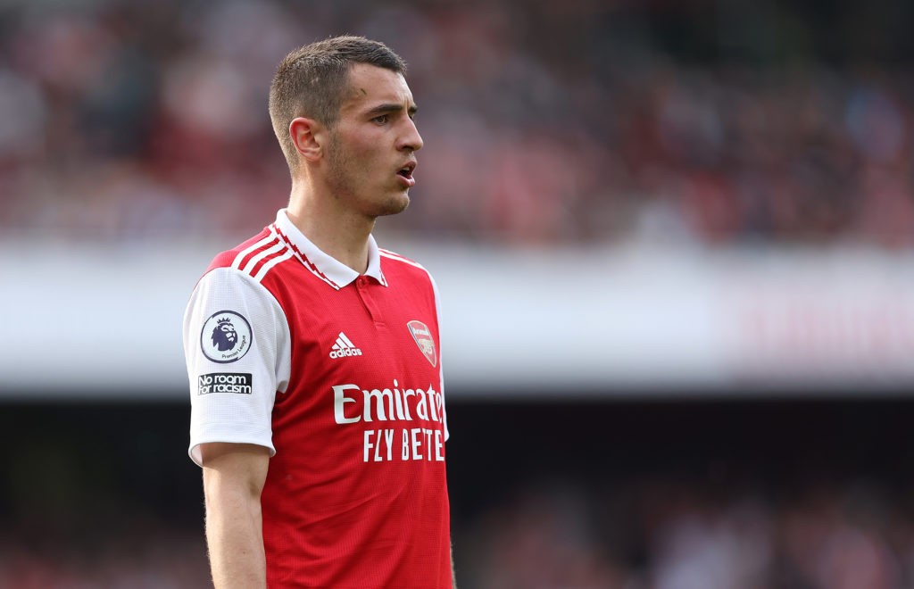 Video: Arsenal 23yo scores 1st international goal vs Germany 3 LONDON, ENGLAND - MAY 14: Jakub Kiwior of Arsenal during the Premier League match between Arsenal FC and Brighton & Hove Albion at Emirates Stadium on May 14, 2023 in London, England. (Photo by Julian Finney/Getty Images)