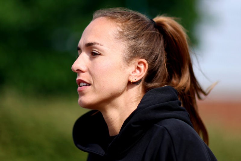 Lia Walti injury update - LIVERPOOL, ENGLAND - MAY 17: Lia Walti of Arsenal arrives at the stadium during the FA Women's Super League match between...