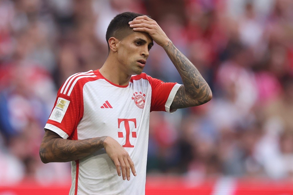 Arsenal gossip - MUNICH, GERMANY: Joao Cancelo of FC Bayern Munich reacts during the Bundesliga match between FC Bayern München and RB Leipzig at A...