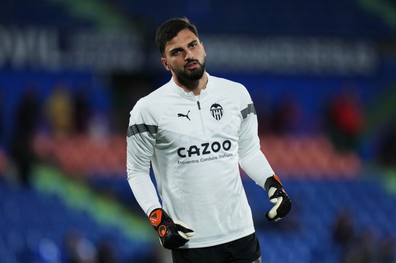 Arsenal interest? GETAFE, SPAIN - FEBRUARY 20: Giorgi Mamardashvili of Valencia CF looks on prior to the LaLiga Santander match between Getafe CF a...
