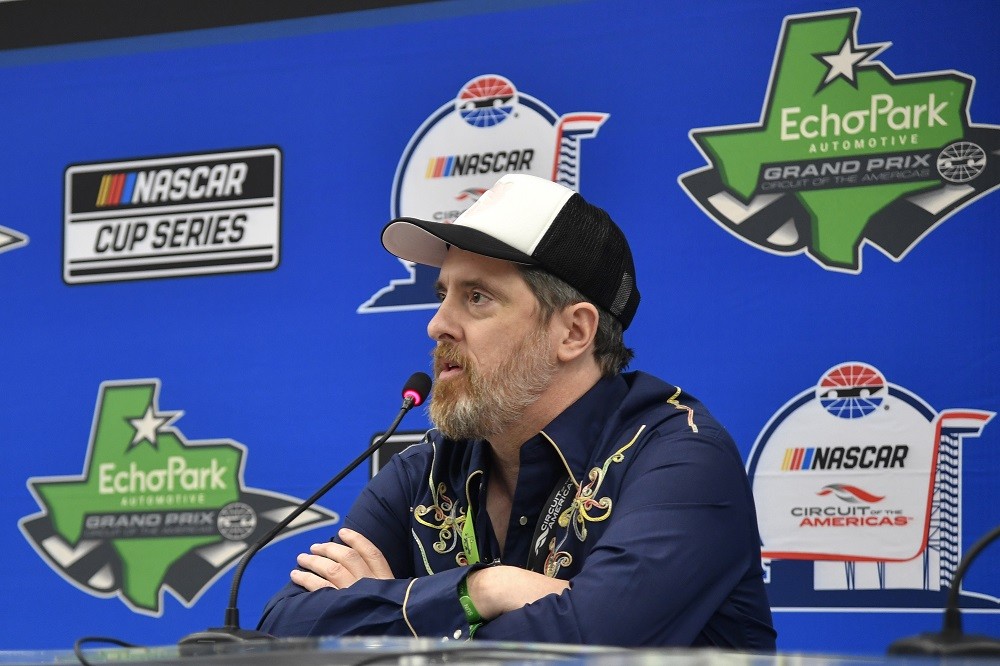 Arsenal news and gossip - AUSTIN, TEXAS: Grand Marshal Brendan Hunt speaks to the media during a press conference prior to the NASCAR Cup Series Ec...