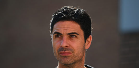 NOTTINGHAM, ENGLAND - MAY 20: Mikel Arteta, Manager of Arsenal, arrives at the stadium prior to the Premier League match between Nottingham Forest and Arsenal FC at City Ground on May 20, 2023 in Nottingham, England. (Photo by Clive Mason/Getty Images)